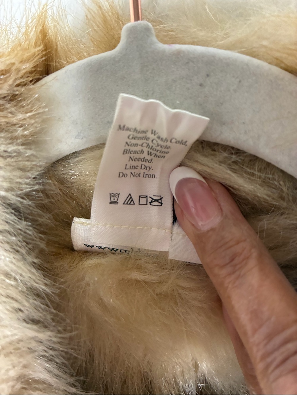 Coldwater Creek Boho, Gorpore, Cream Shearling Jacket with Brown Fur Trim 2X - Picture 10 of 13